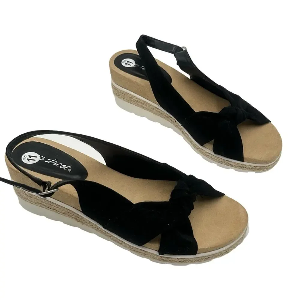 NEW - EASY STREET women's comfy wedges platform man made upper - SIZE 11